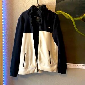 Fuzzy Sherpa Lined Hollister Zip Up Hoodie